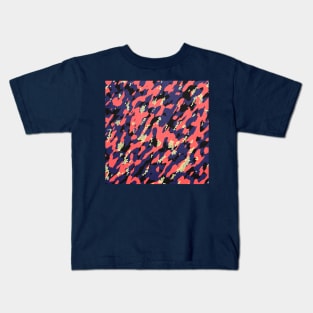 Camouflage - Coral light blue Kids T-Shirt